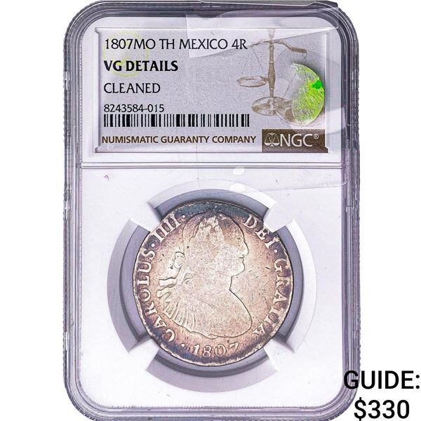 1807-Mo Colonial Spain Charles IV Silver 4 Reales NGC VGDetails Cleaned