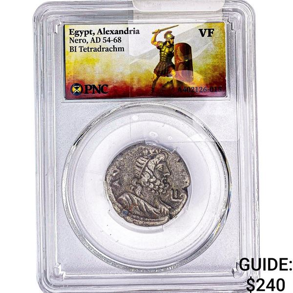 Roman Egypt Nero 54-68 AD Bi Tetradrachm PNC VF