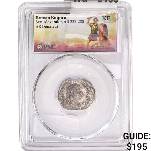 Roman Sev. Alexander, AD 222-235 Silver Denarius PNC XF