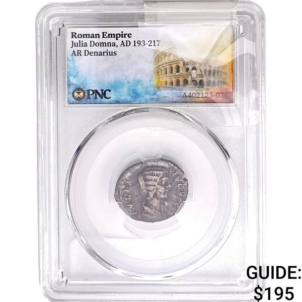 Roman Julia Domna, AD 193-217 Silver Denarius PNC
