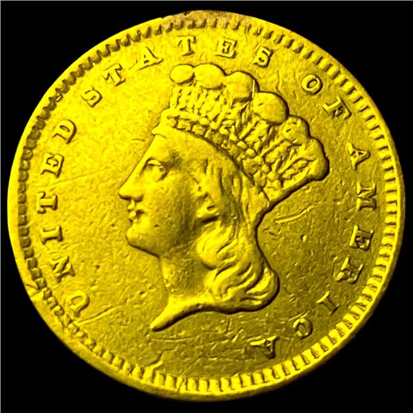 1856 Gold $1 Indian Princess Type 3 CLOSELY UNCIRCULATED