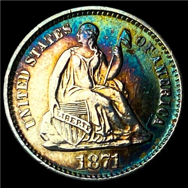 1871 Silver Seated Liberty Half Dime UNCIRCULATED