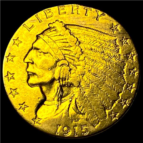 1915 Indian Head $2.5 Gold Quarter Eagle  CLOSELY UNCIRCULATED