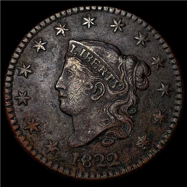 1822 Coronet Head Large Cent NEARLY  UNCIRCULATED