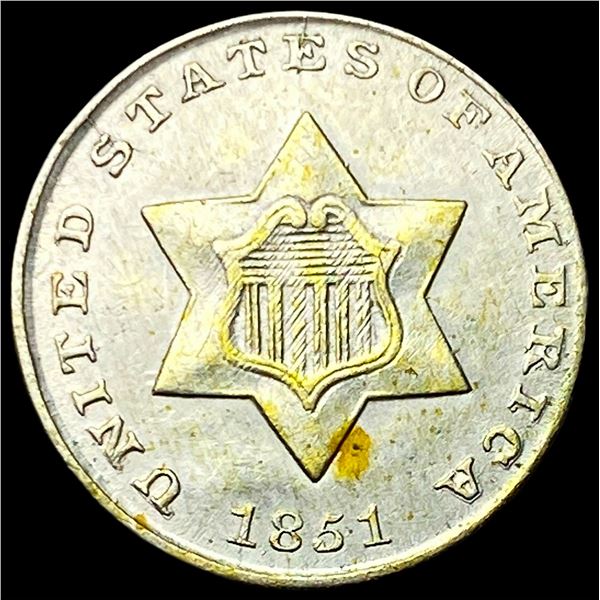 1851 Silver Three-Cent Piece UNCIRCULATED