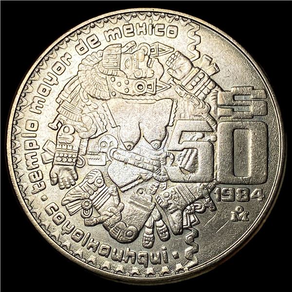 1984Mo Mexico Silver 50 Pesos UNCIRCULATED