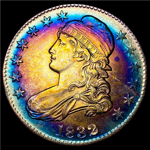 1832 Toned Capped Bust Half Dollar CLOSELY UNCIRCULATED