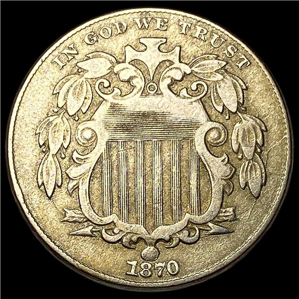 1870 Shield Nickel LIGHTLY CIRCULATED