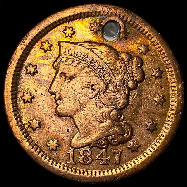 1847 Braided Hair Large Cent HIGH GRADE