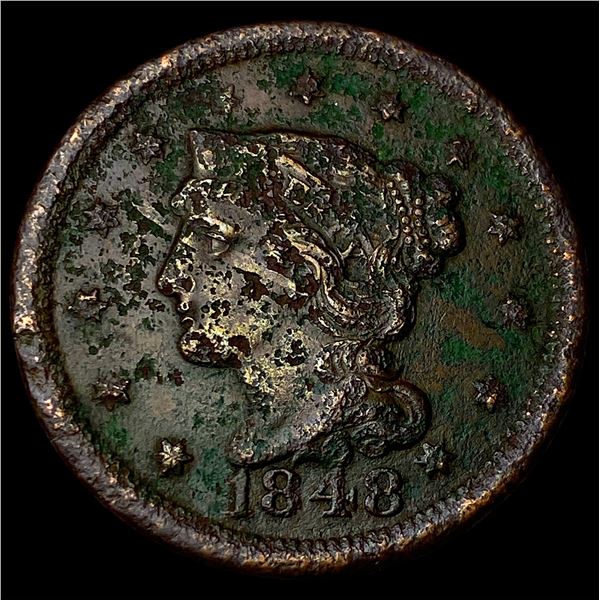 1848 Braided Hair Large Cent HIGH GRADE