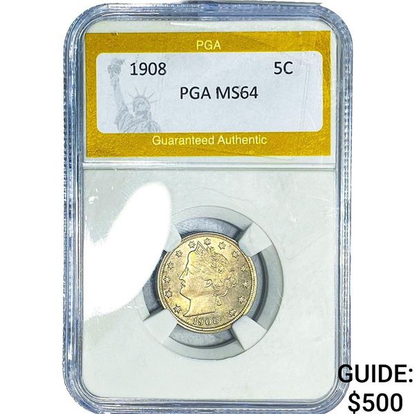 1908 Liberty Victory Nickel PGA MS64