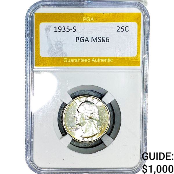 1935-S Washington Silver Quarter PGA MS66