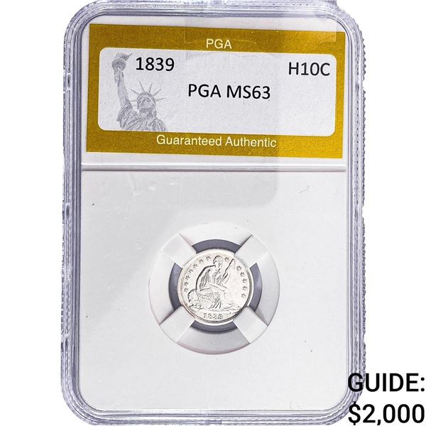 1839 Seated Liberty Half Dime PGA MS63