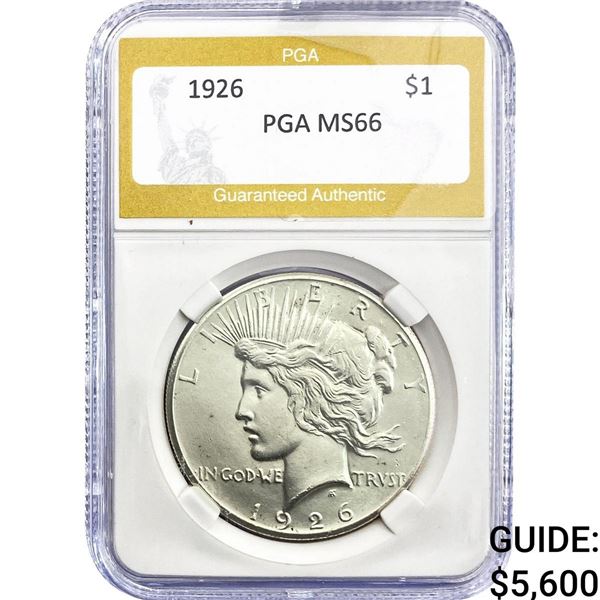 1926 Silver Peace Dollar PGA MS66