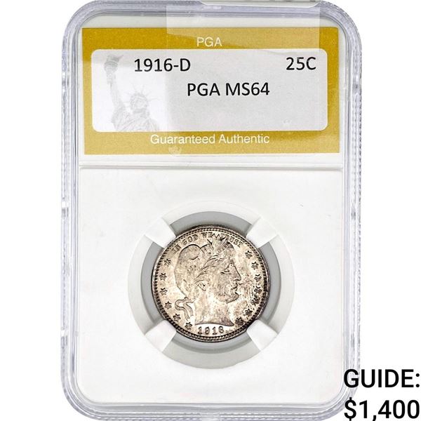 1916-D Barber Quarter PGA MS64