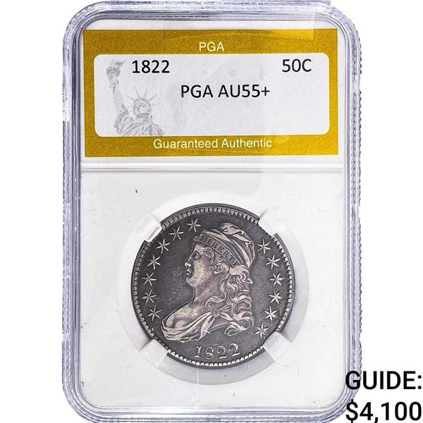 1822 Capped Bust Half Dollar PGA AU55+