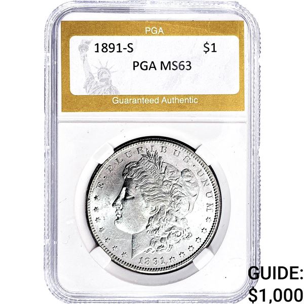 1891-S Morgan Silver Dollar PGA MS63