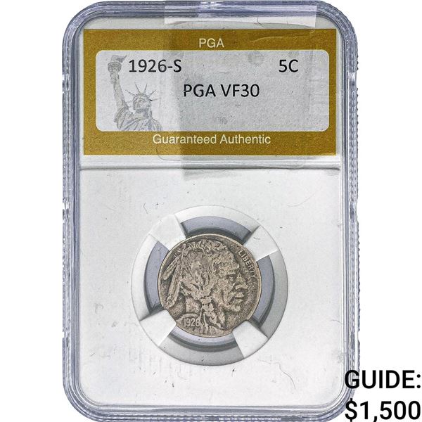 1926-S Buffalo Nickel PGA VF30