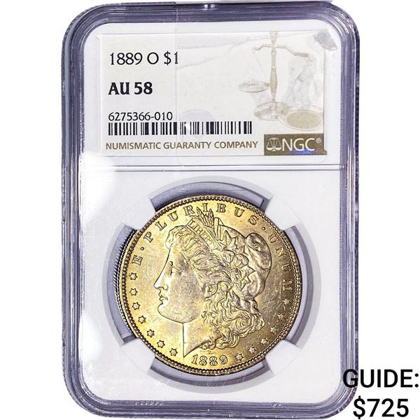 1889-O Morgan Silver Dollar NGC AU58