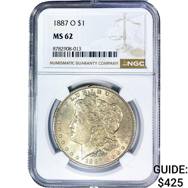 1887-O Morgan Silver Dollar NGC MS62