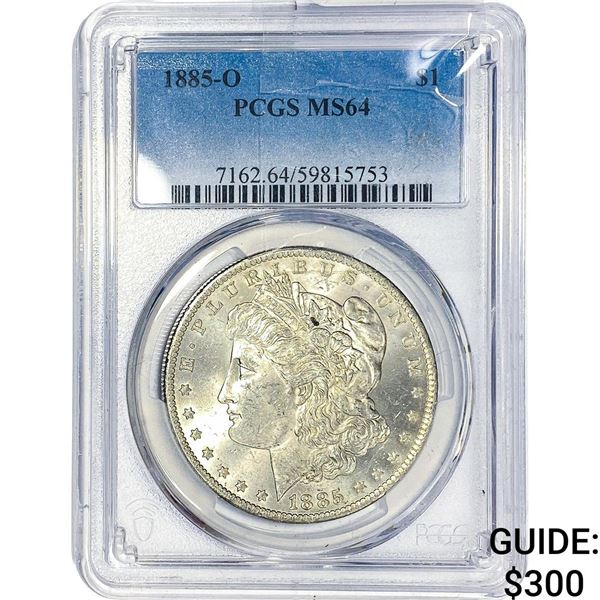 1885-O Morgan Silver Dollar PCGS MS64