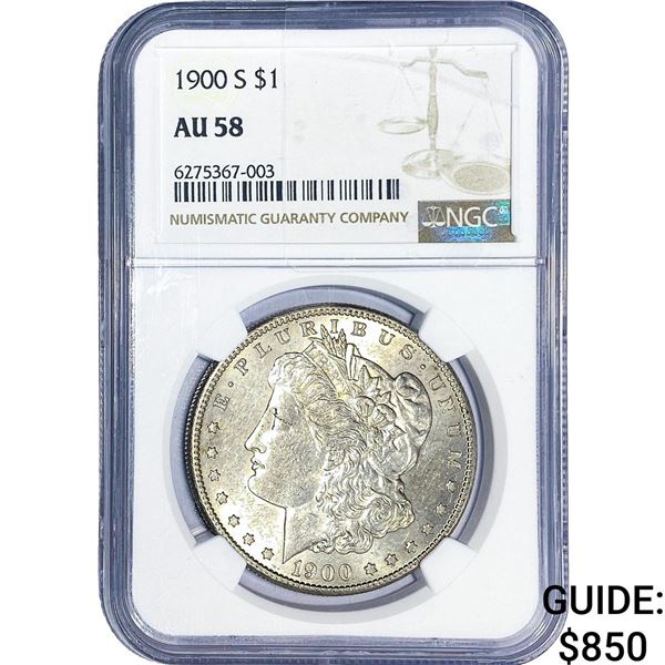 1900-S Morgan Silver Dollar NGC AU58