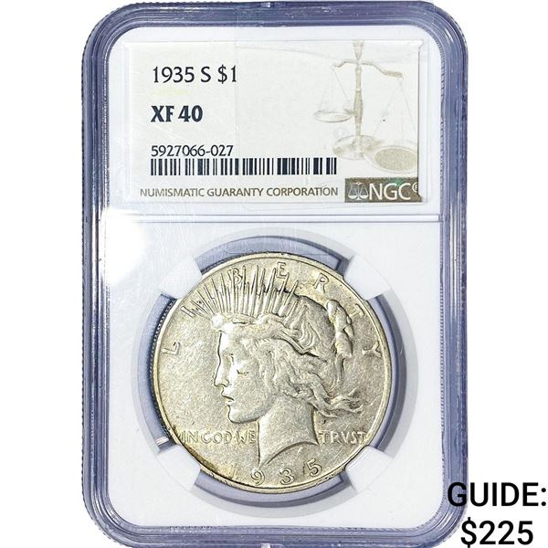 1935-S Silver Peace Dollar NGC XF40