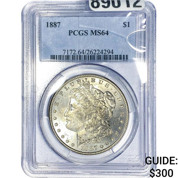1887 Morgan Silver Dollar PCGS MS64