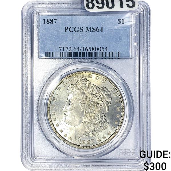 1887 Morgan Silver Dollar PCGS MS64