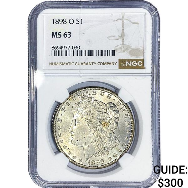 1898-O Morgan Silver Dollar NGC MS63