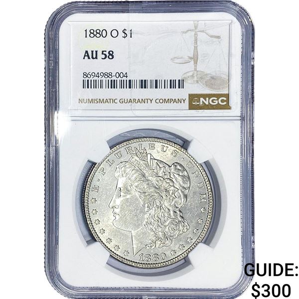 1880-O Morgan Silver Dollar NGC AU58