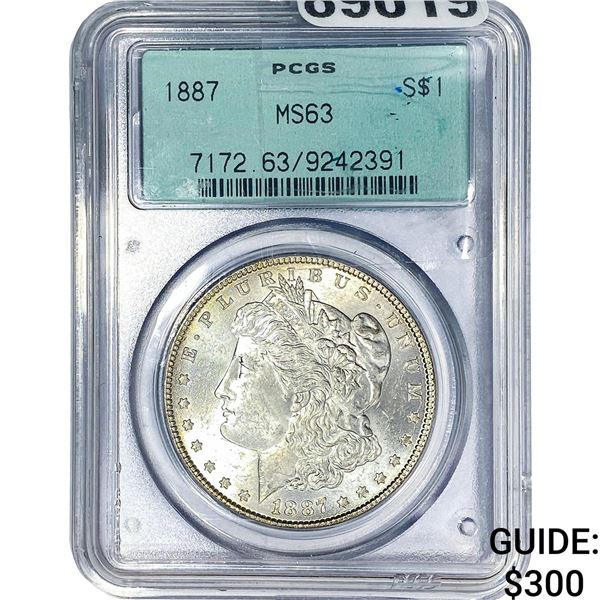1887 Morgan Silver Dollar PCGS MS65