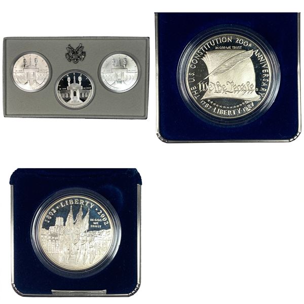 [3] 1984-2002 U.S. Silver Proof $1s, Com. & Const. Coins