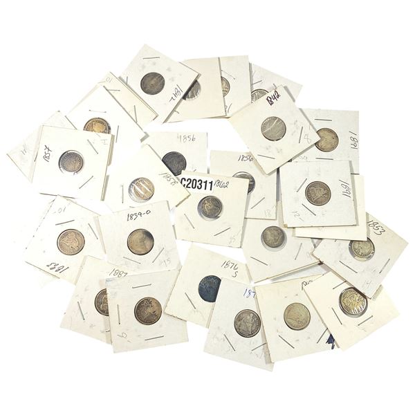 [27 Coins] Mixed Dates Seated Liberty Dime