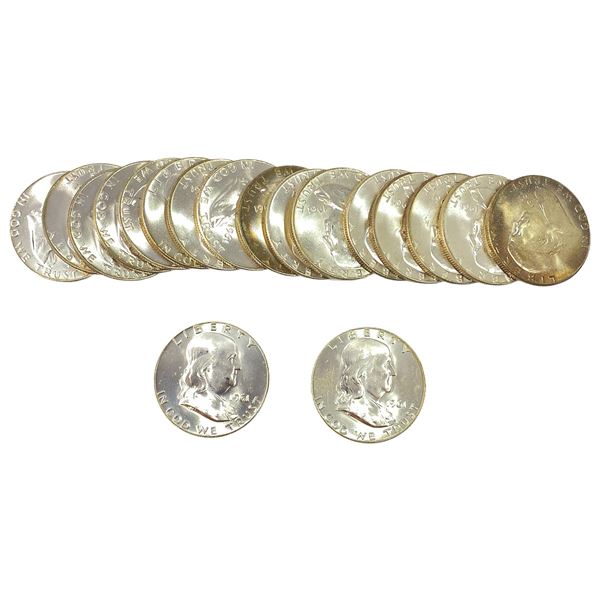 [19 Coins] 1961 Roll of 50C Franklins