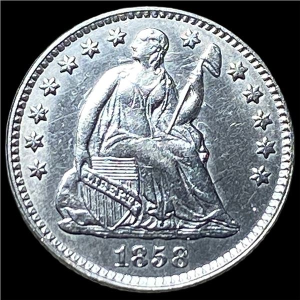 1858 Silver Seated Liberty Half Dime CHOICE  AU