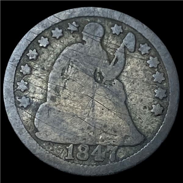 1847 Seated Liberty Half Dime NEARLY UNCIRCULATED