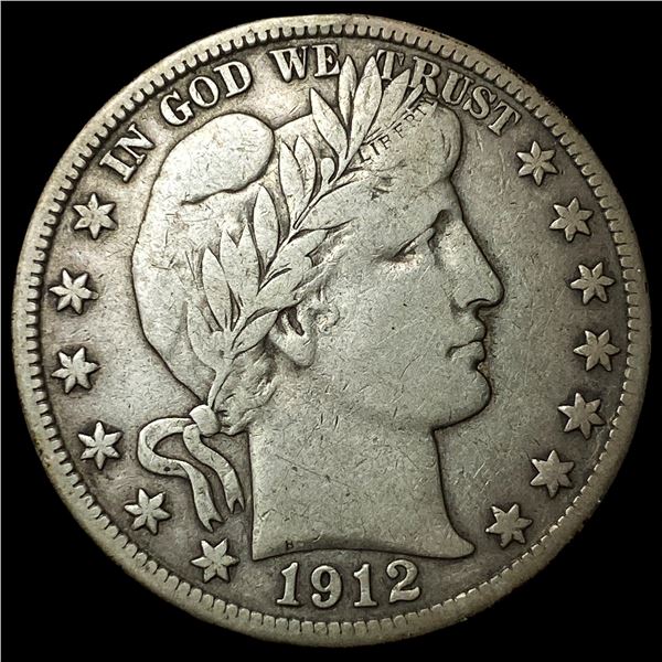 1912-D Silver Barber Half Dollar   LIGHTLY  CIRCULATED
