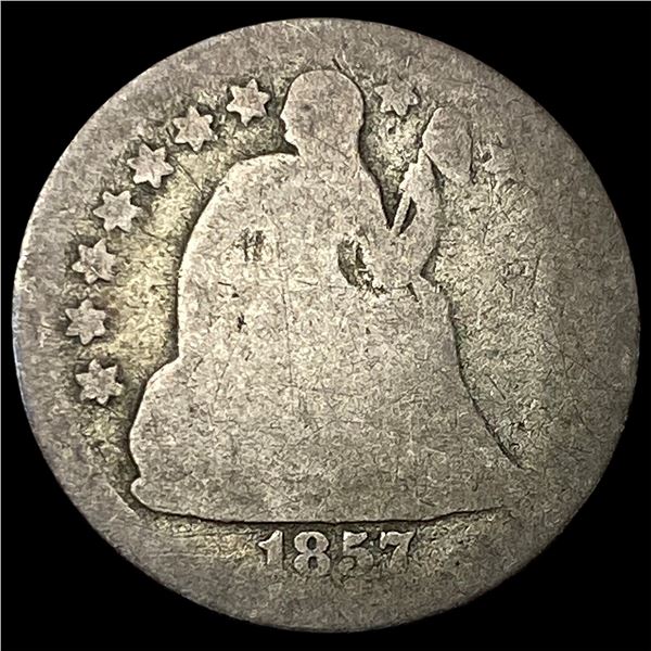 1857 Silver Seated Liberty Dime NICELY  CIRCULATED