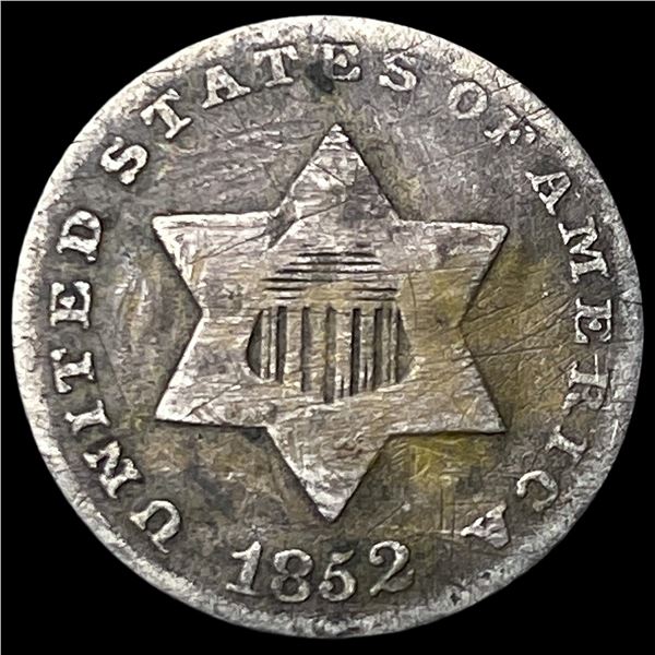 1852 Silver Three-Cent Piece NICELY  CIRCULATED
