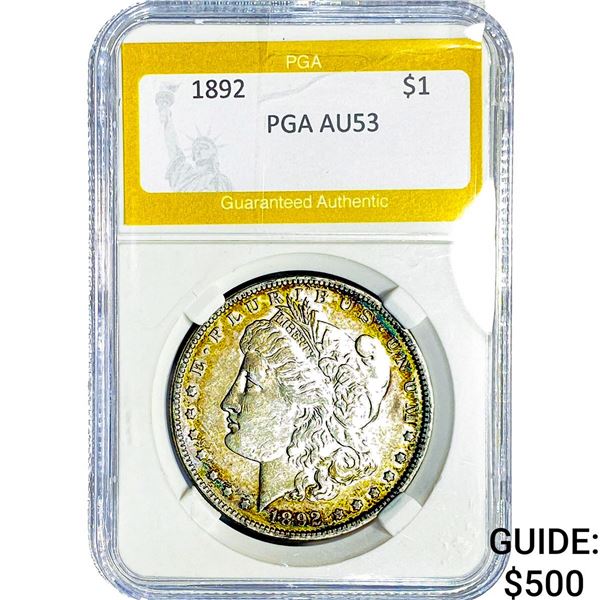 1892 Morgan Silver Dollar PGA AU53
