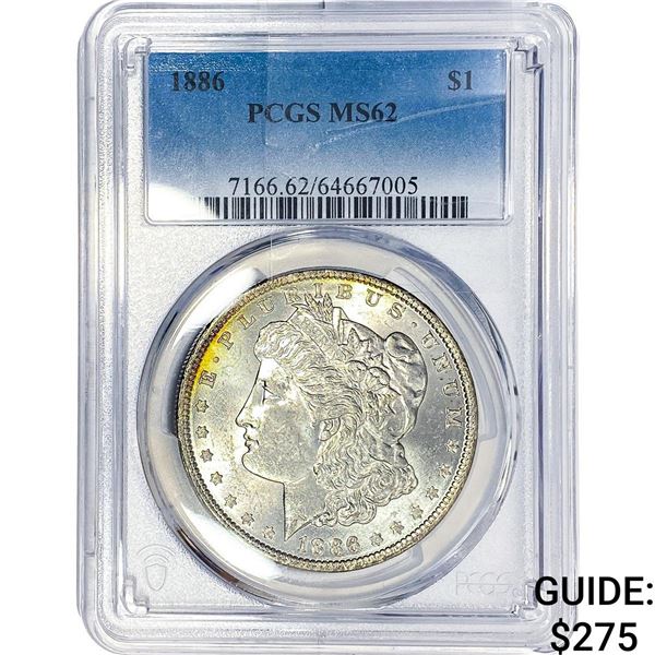 1886 Morgan Silver Dollar PCGS MS62