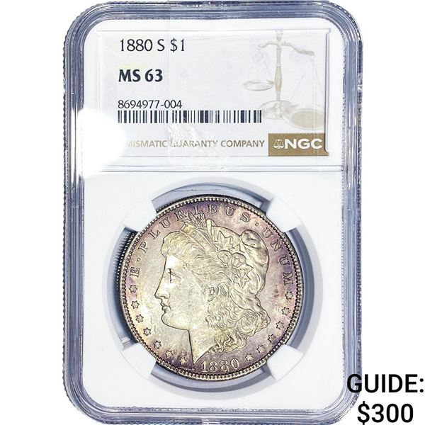 1880-S Morgan Silver Dollar NGC MS63