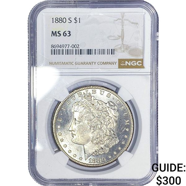 1880-S Morgan Silver Dollar NGC MS63