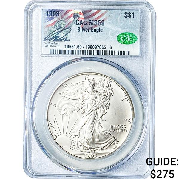 1993 Silver Eagle CAC MS69