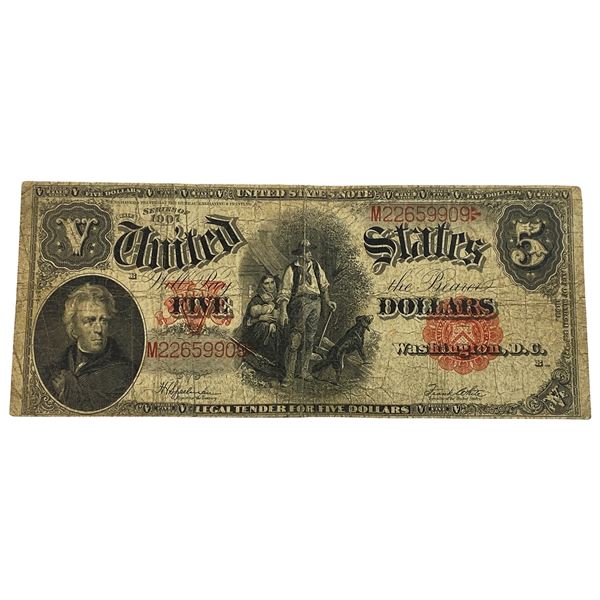 1907 $5 National Note - Woodchopper
