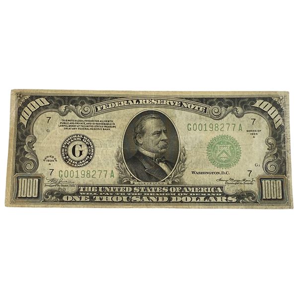1934A $1000 Federal Reserve Note