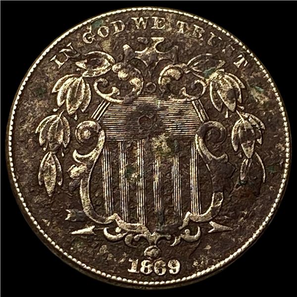 1869 Shield Nickel NEARLY UNCIRCULATED