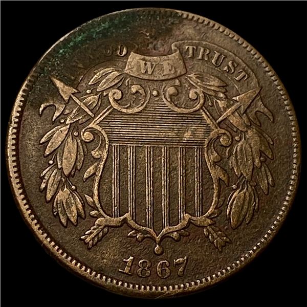 1867 Two-Cent Piece NEARLY UNCIRCULATED