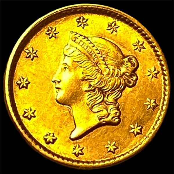 1853 Gold $1 Liberty Head Type 1 CLOSELY UNCIRCULATED